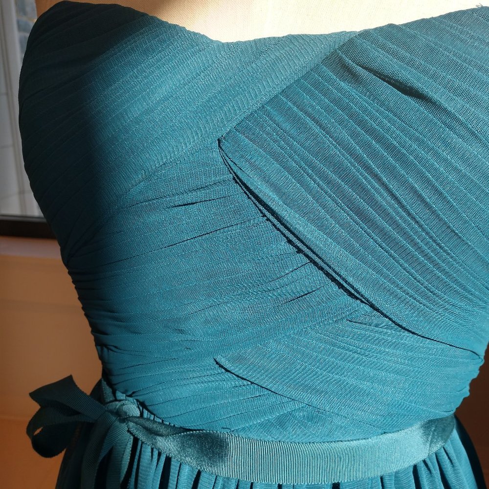 Beautiful Teal Strapless Evening Dress